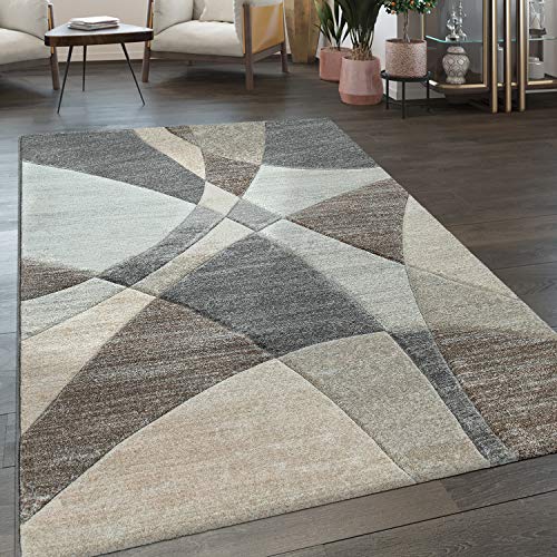 Alfombra Salón Pelo Corto Moderna Motivo Geométrico Azul Pastel, tamaño:160x220 cm