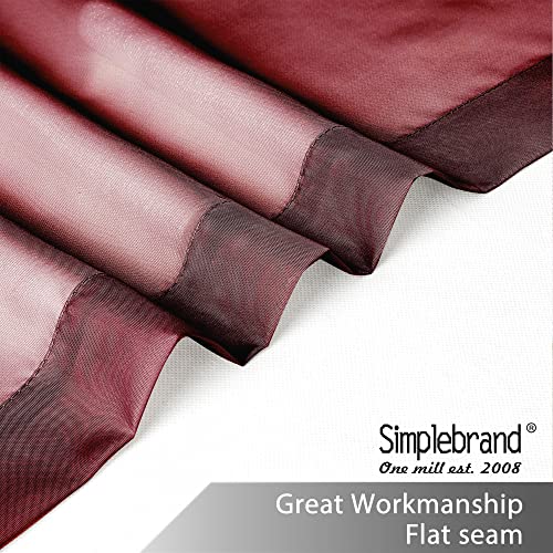 Image of Simplebrand Red Sheer Panles 72 Inches Long 2 Panels for Living Room, Rod Pockets Airy Window Treatments Voile Sheer White Curtains Panels Lightweight for Front Back Patio Glass Door, 42 inch Width