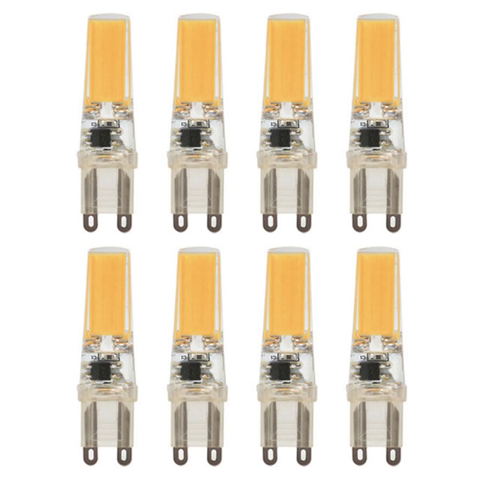 G9 LED Regulable Dimmable Bombilla G9 LED 6000K blanco frío para cocina AC 230V Regulable para Luz Espejo de Baño, Luz de Mesa 8PCS