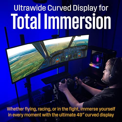Image of Westinghouse 49 Inch Curved Gaming Monitor, UWDQHD(5120 x 1440P), 3000:1 Contrast Ratio, 124% sRGB, 120Hz, 1800R, AMD FreeSync, Eyecare, Built-in Speakers, Tilt /Height /Swivel, HDMI, DisplayPort, USB-C