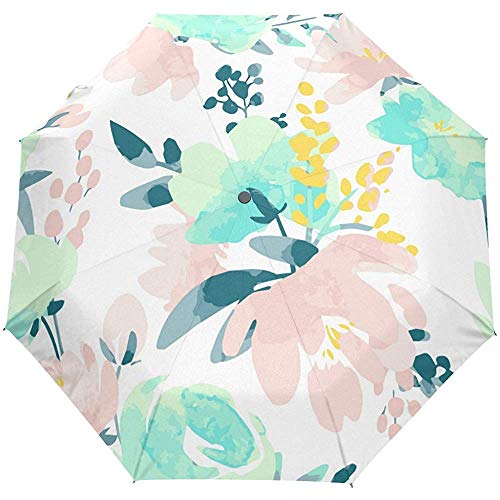 Preisvergleich Produktbild Aquarell-eleganter Blumenblumen-Auto-Öffnungs-nahes Sun-Regen-Regenschirm