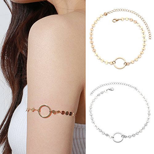 Preisvergleich Produktbild dontdo Oberarm-Kettenarmband für Mädchen, schlichter Modeschmuck, Party-Accessoire, rund, einzeln, Damenschmuck