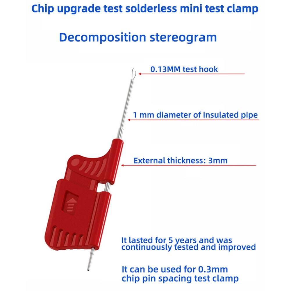 RichVibe SDK08 Lot de 10 clips de test SOIC TSSOP TSOP ICs, pas de 0,3 mm, 40 V 2 A, compatible GaN, haute fiabilité