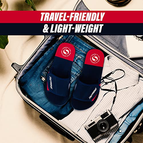 SOLETHREADS FREEWAY Slides Velcro Adjustable Strap Cushioned Footbed Comfy Slippers Flip Flops for Men