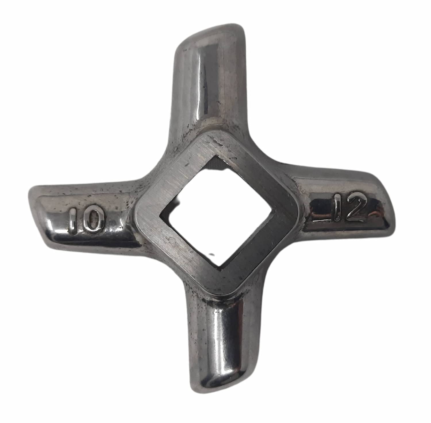 Rental Knives Soft Steel Meat Grinder Knife - #10 & #12 - Steel Construction Grinder Knife. Professional and Home Meat Grinder Knife fits Most #10 and #12 Grinders