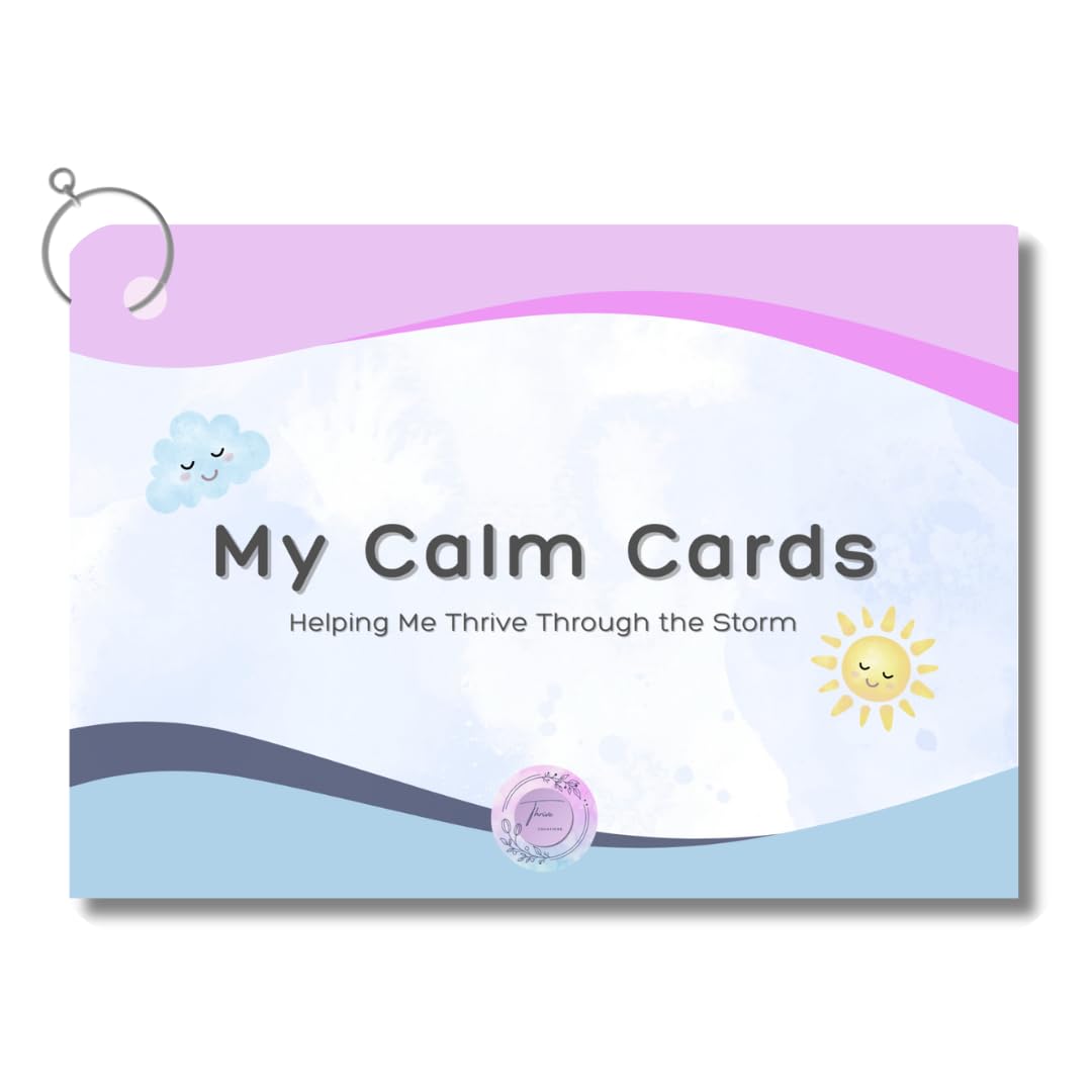 My Calm Cards by Thrive Creations | Sensory Meltdown Support for Kids | 14 Visual Emotional Regulation Strategy Flashcards with Keyring | Tools for Autism, ADHD, and Big Feelings