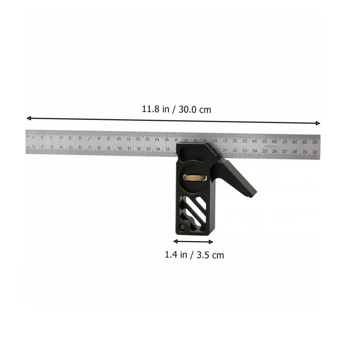 2 Piezas Escuadra Combinada para Carpintería 45° y 90° de Acero, Regla de Enmarcado Compacta y Portátil para Medición Precisa en Bricolaje y Trabajo en Madera