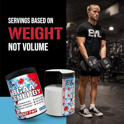 Image of EVL BCAAs Amino Acids Powder - BCAA Energy Pre Workout Powder for Muscle Recovery Lean Growth and Endurance - Rehydrating Post Workout Recovery Drink with Natural Caffeine - Rocket Pop