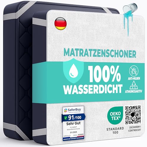 Matratzenschoner 140x200 cm wasserdichte Matratzenauflage aus Baumwolle Nässeschutz Inkontinenzunterlage Matratzenbezüg Atmungsaktive Anti-Allergie und Anti Milben für Bett und Matratze Waschbar
