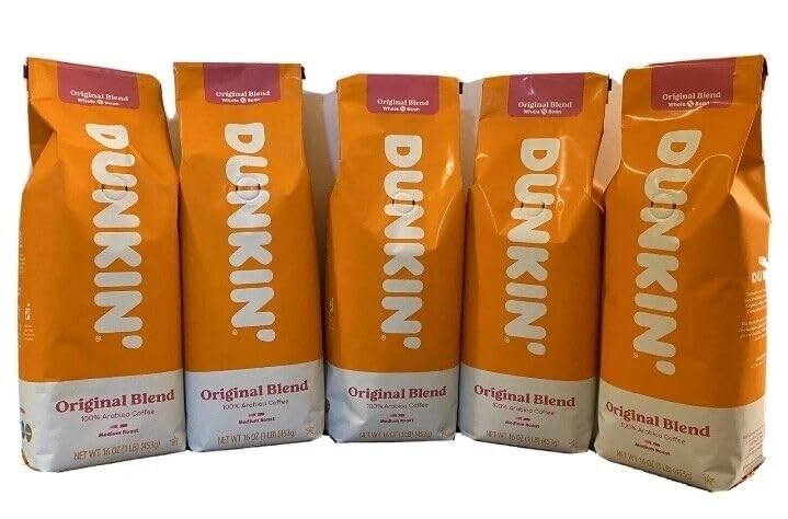 Dunkin' Donuts - Whole Bean - Original Blend (1LB Pack Of 5)