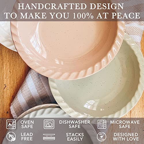 Mora Ceramics Classic 9 Inch Round Pie Pans Set of 2 - Dishwasher and Oven Safe, Shallow Pans for Baking Apple/Pumpkin Pies, Quiche, Rolls, etc. - Image 5