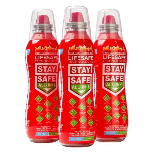StaySafe All-in-1 Fire Extinguisher, 3-Pack | For...