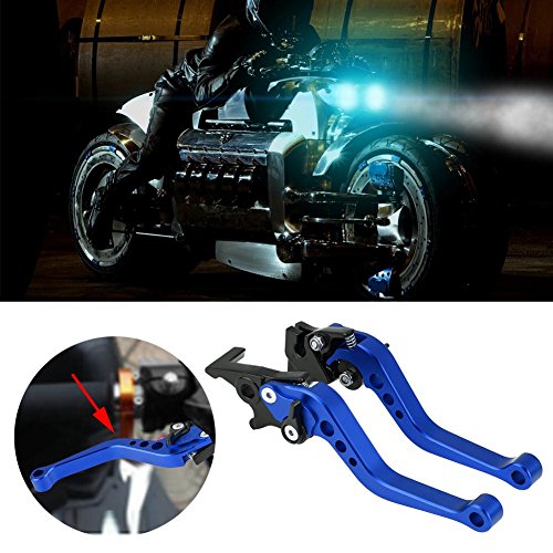 Elerose Coppia di leve freno a tamburo per frizione universale per moto CNC in alluminio da 22 mm 7/8 "in alluminio CNC(blu)