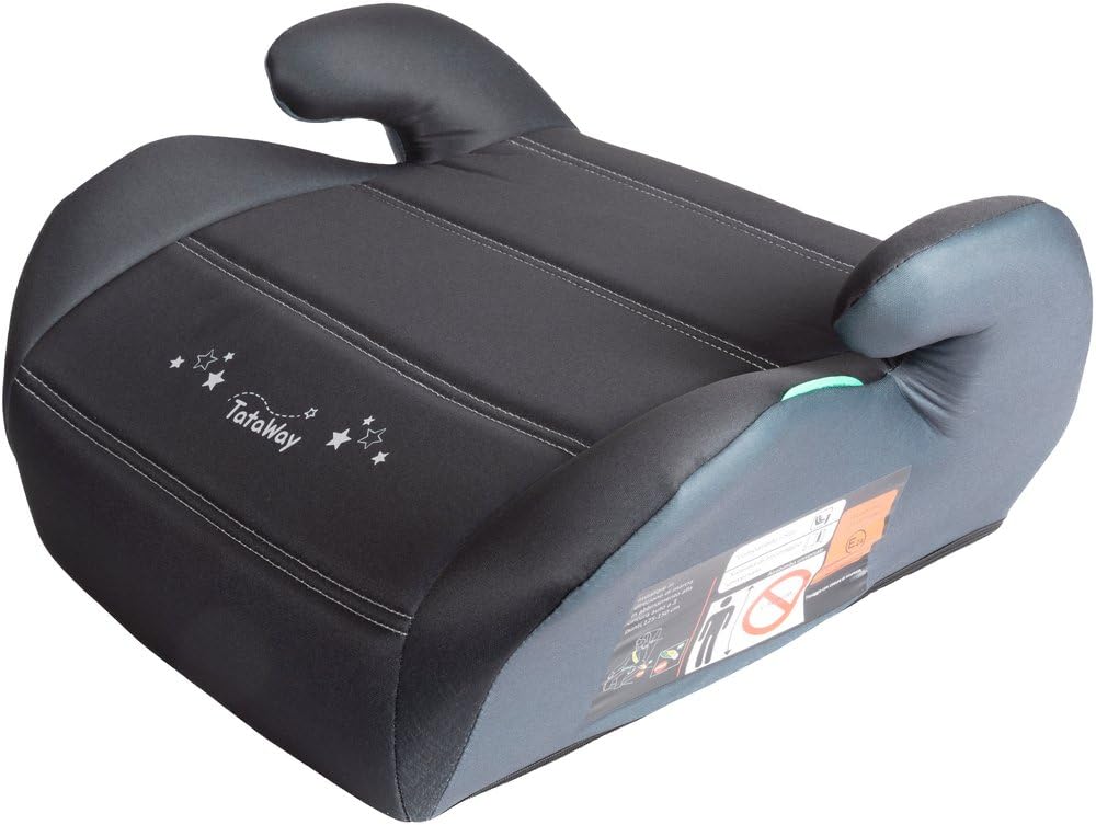 Alzabimbo Sao Black 125-150 Cm I-Size R129 | Seggiolino Auto Rialzo Bambini Nero E Grigio | Booster Auto Compatto Con Seduta Imbottita