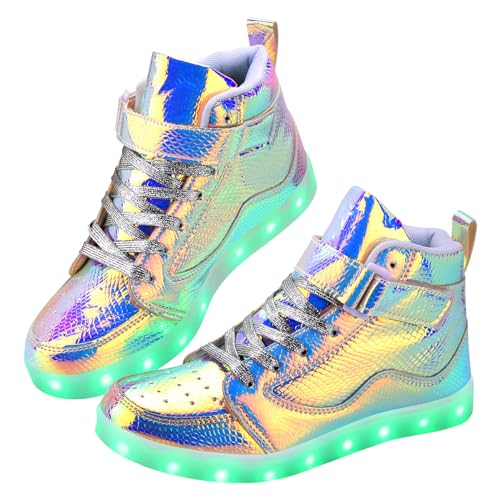 Image of Light Up Shoes Men Women LED Shoes USB Charging Adult High Top LED Sneakers Glow in The Dark Footwear for Dancing Party Festivals Festivals