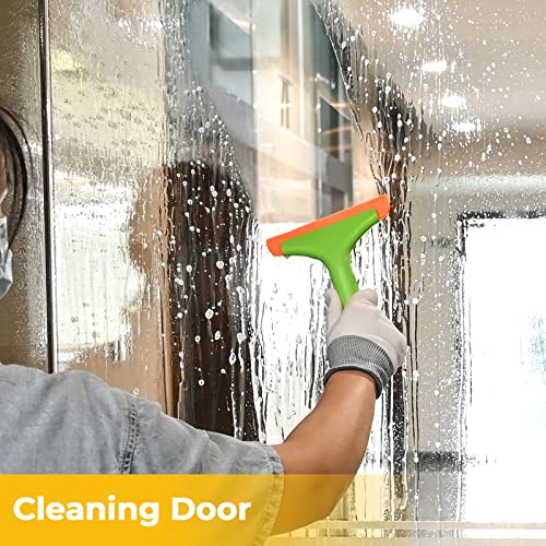 Image of Gomake Small Silicone Squeegee Window Shower Squeegee,Auto Water Blade Squeegee for Shower Glass Door,Car Windshield, Window, Mirror, Bathroom,Countertop Cleaning