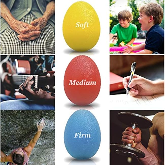 The Friendly Swede Stress Balls for Adults - 3 Squeeze Balls for Hand Therapy, Stress Relief & Strength; 3 Resistance Levels