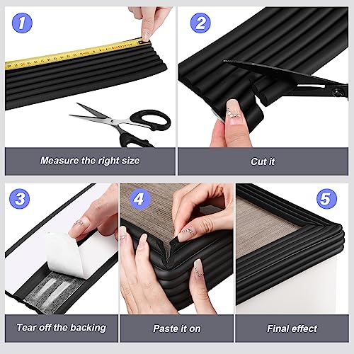 Image of Tradder 59 ft Extra-Wide Baby Proofing Table Edge Protector Crib Rail Bumper Child Safety Bunk Bed Ladder Cover Furniture Fireplace Desk Corner Guard with Adhesive Pre-Taped Foam Padding (Black)