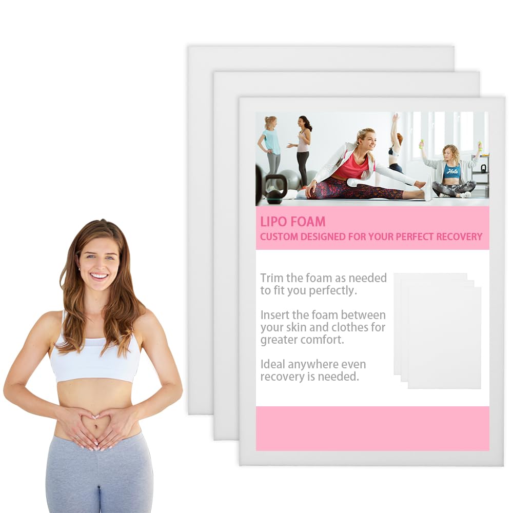 MSILVA Tummy Tuck Foam 3-Piece Set, Liposuction Foam Pad, Tummy Tuck Flattening Abdominal Compression Liposuction Foam Pads