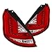 SPEC-D TUNING Red Lens LED Bar Tail Lights Compatible with 2011-2013 Ford Fiesta Hatchback Left + Right Pair Assembly