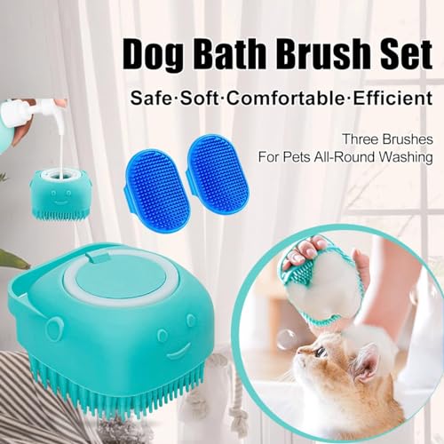 Getlaxme 3pcs Dog Soap Scrubber Dog Washing Brush Dog Shower Attachment Dog Scrubber For Bath Dog Shower Brush Dog Bath Scrubber dog brush bath scrub for dog Puppy Bathing Suitable For Short/Long Hair Getlaxme 3pcs Dog Soap Scrubber Dog Washing Brush Dog Shower Attachment Dog Scrubber For Bath Dog Shower Brush Dog Bath Scrubber dog brush bath scrub for dog Puppy Bathing Suitable For Short/Long Hair