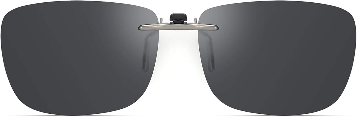 Polarized Clip On Sunglasses Over Prescription Glasses Men Women Compact Fit Non-Flip Up