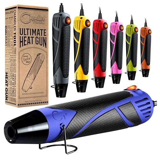 Heat Gun for Crafting, Mini Dual Temp Hot Air Gun Tool for Epoxy Resin, Shrink Wrapping, Vinyl Wrap, Embossing, Electronics, Candle Making, Sublimation, Phone Repair & DIY (Blue/Black)