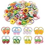 60Pcs Baby Hair Ties, Cute Cartoon Small Hair Ties for Toddlers Little Girls, Colorful Elastic Pony Tails Hair Bands 0.8inch Dia, No Damage Seamless Soft Hair Accessories, Kids Gift, BlueZOO