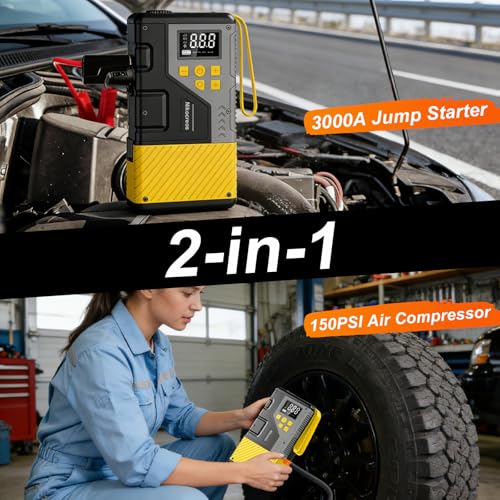 Portable Jump Starter with 150PSI Compressor