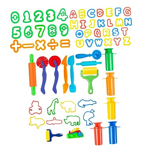 Veemoon DIY Plasticine Mold 64pcs Educational Toys Safe Non- Clay Molding Tools Boys and Girls Accessories for Creative Play Random