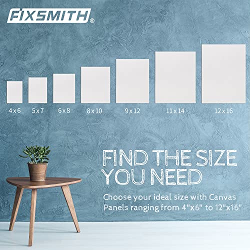 Image of FIXSMITH Canvas Boards for Painting 4x6 Inch, Super Value 48 Pack Mini Canvases, White Blank Canvas Panels, 100% Cotton Primed, Painting Art Supplies