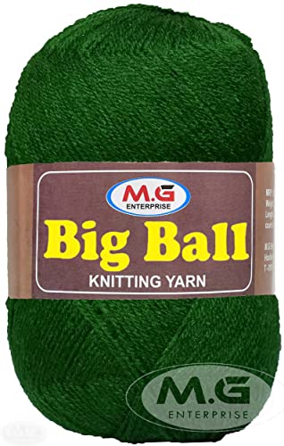 Image of M.G ENTERPRISE Big Ball Leaf Green (200 gm) Wool Ball Hand Knitting Wool /Art Craft Soft Fingering Crochet Hook Yarn, Needle Knitting Yarn Thread dye F G HIJKK