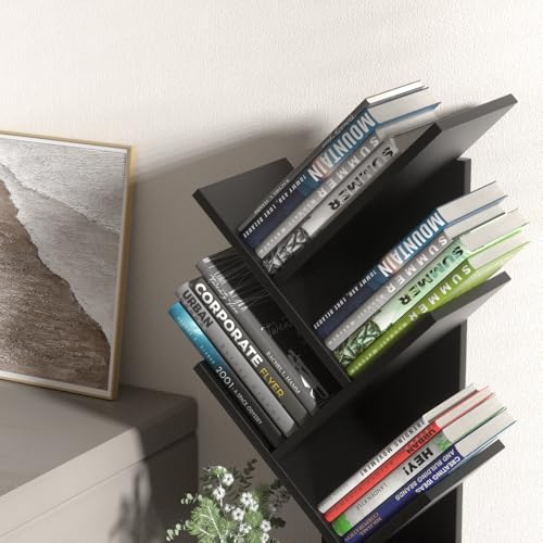SHEEPAM Small Tree Book Shelf,5 Tier Bookshelf, Wood Desktop Bookcase - image 5