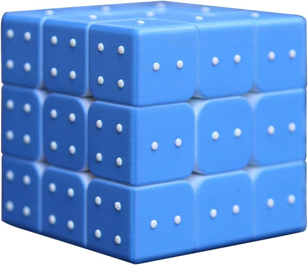 Recognizable Magic Cube Puzzle for The Blinds Person or Partially Sighted Color Weakness Speed Cube,Easy Turning and Smooth Play 2.2"X2.2"X2.2"