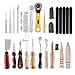 Produktbild Beunyow Leder Nähset Werkzeug Set, 24 Stück Lederbearbeitungs-Set Lederhandwerk Werkzeuge Leder Handnähen DIY Tools für Nähen Leder, Leinwand Oder Andere Leder Handarbeit Projekte