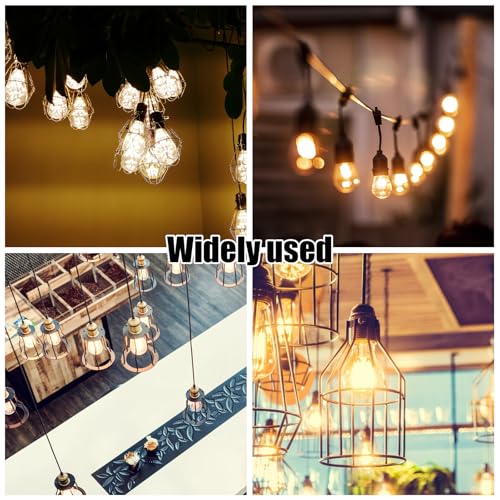 Sudnsadaks 10 Stücke Lampenfassung E27 mit Kabel, Baulampe, Baufassung, Renovierfassung, Baustellenfassung, Ersatzfassung mit Spannungsprüfer, Bau Lampenfassung, Ideal für DIY Projekte, Schwarz
