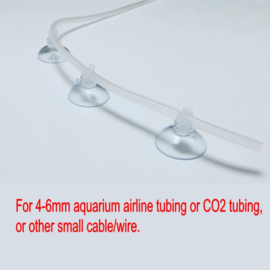 JZK 20PCS Clip a ventosa per acquario per tubo dell'aria dell'acquario da 4-6 mm, ventosa per tubo dell'aria per acquario, tubo della compagnia aerea Morsetto trasparente per supporto del tubo dell'ar
