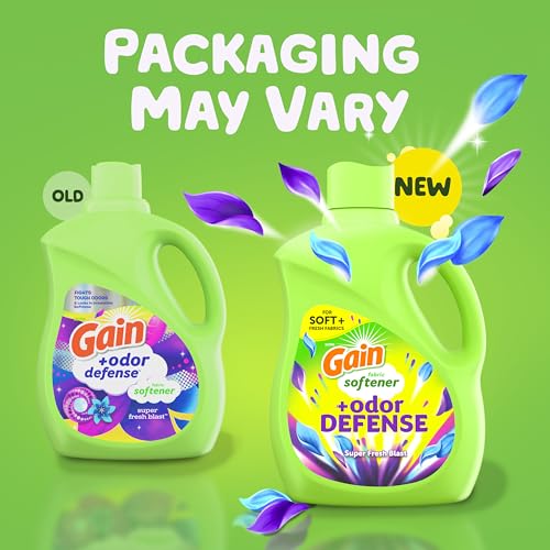 Image of Gain Super Fresh Blast Liquid Odor Defense Fabric Softener, 140 FL OZ 190 Load, Softening Laundry Conditioner for 2 in 1 Freshness plus Odor Protection