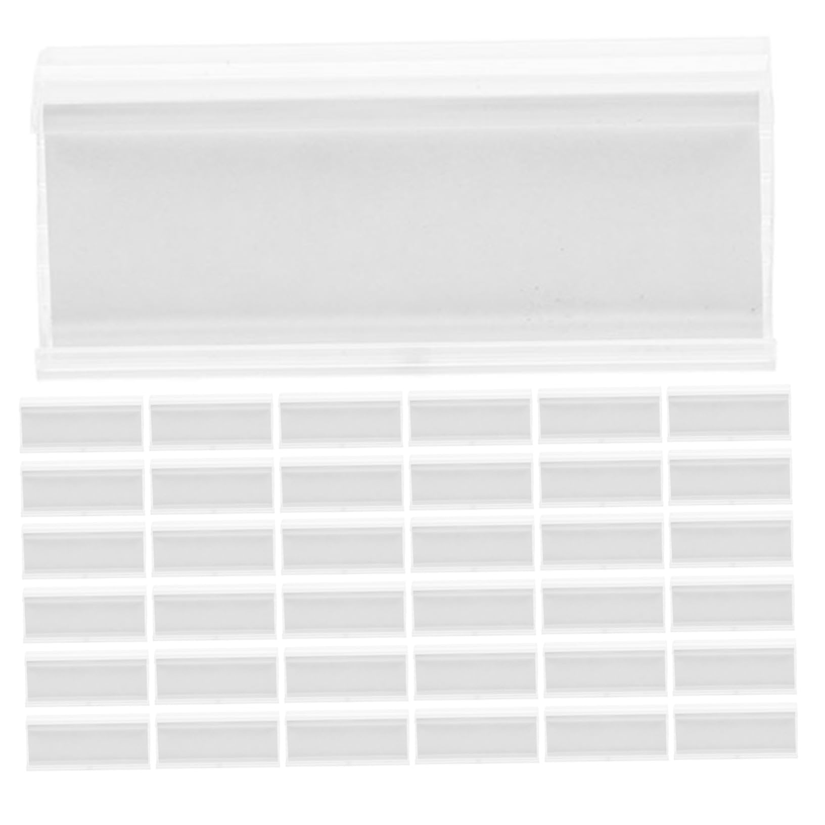 Mobestech 100pièces Porte-étiquettes Plastique Transparent Réutilisables pour Étagères avec Fermeture à Double Pression pour Commerces de Détail