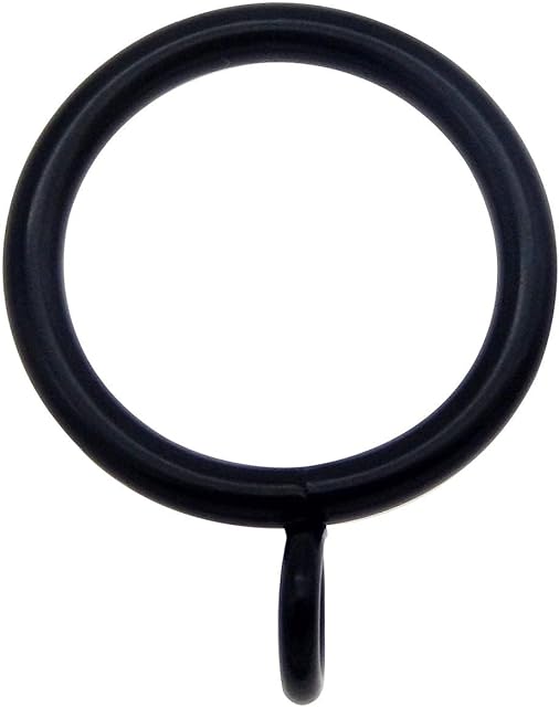 Pack of (x10) Internal Diameter 55mm Black Metal Curtain Rings Thickness 4mm Eyelet Loops Curtain Drapery Voile Pole Rod Slide Rings Hanging Hoops