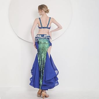 ROYAL SMEELA Belly Dance Costume for Women Belly Dance Bra and Belt Sequin Dance Skirt Bellydance Costumes Carnival Outfit