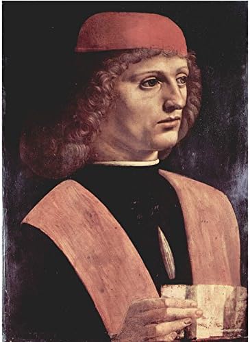 Tallenge Old Masters Collection - Leonardo da Vinci - Portrait of a Musician By Leonardo da Vinci - A3 Size Rolled Poster