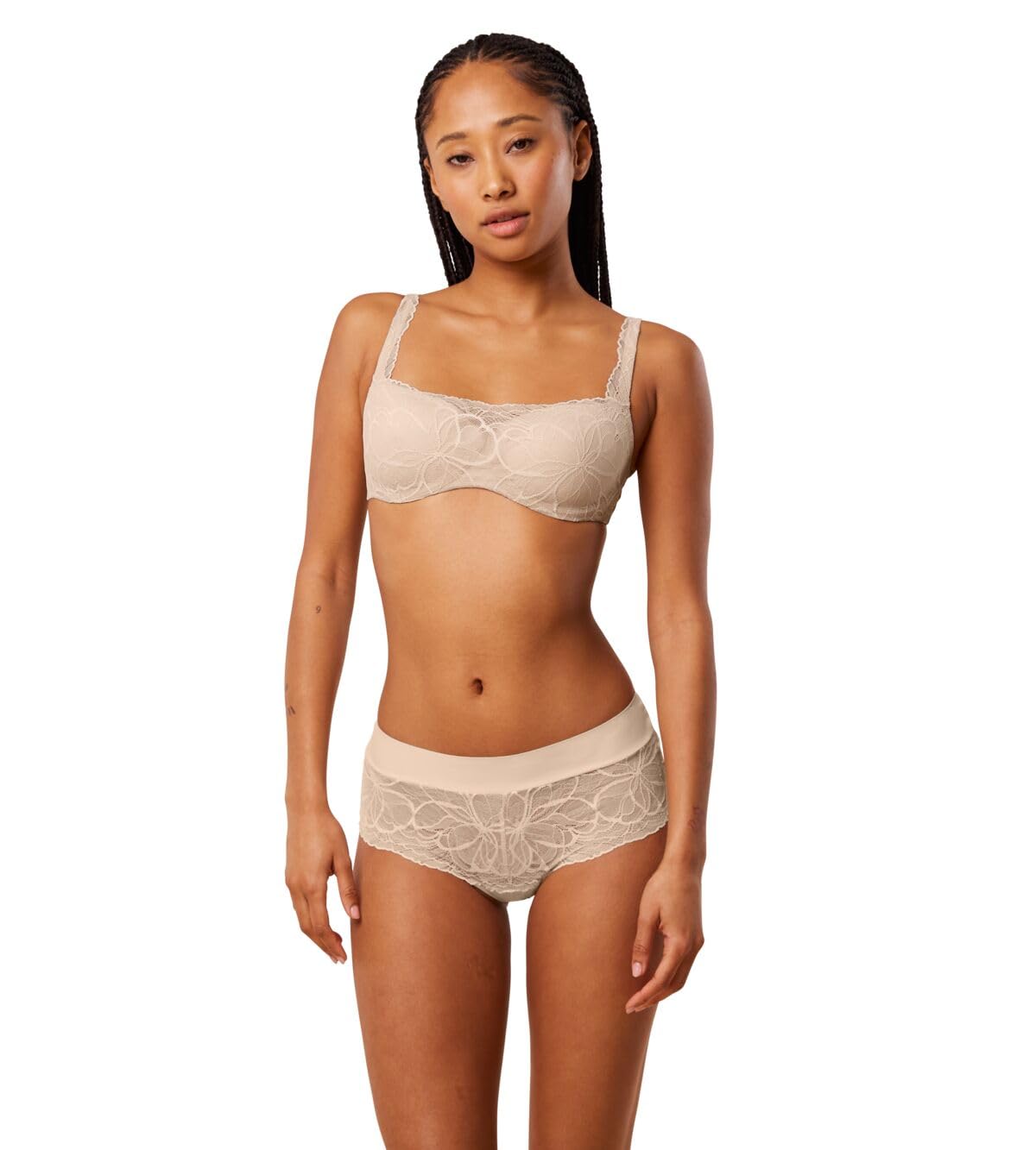 Triumph Womens Body Makeup Illusion Lace Balconette Bra, Beige (Nude-Beige), 34B UK