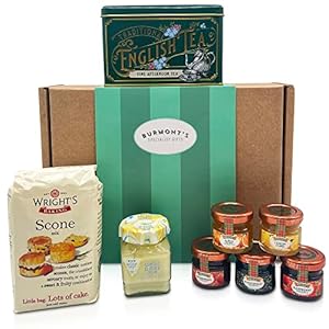 The Ultimate Great British Afternoon Tea & Scones Hamper – Including Tea, Scone Mix, Clotted Cream, Jams, Preserves…