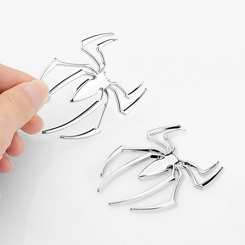 Miniatura 10 de 4 emblemas cromados de araña 3D para automóvil, decoración universal de automóvil, camión, motocicleta, RV, scooter, SUV, puerta, ventana, 4