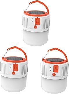 DOITOOL 3 pcs Solar Light Camping Light Outdoor Lighting Rechargable Flashlight Portable Flashlight LED Tent