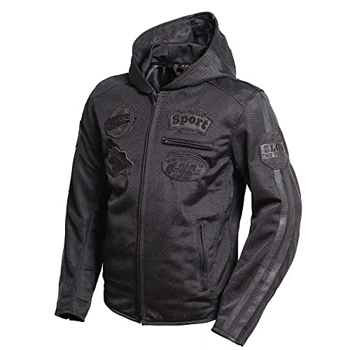 [�f�O�i�[] �t�[�h�t���e�L�X�^�C�����b�V���W���P�b�g TEXTILE MESH JACKET WITH HOOD ���E�q�W�E���E�w���ɒ��E�\�v���e�N�^�[������ �����Y 23SJ-2 (XL, �u���b�N)