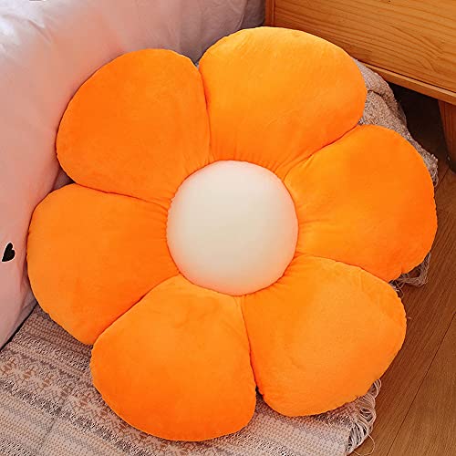 Image of AVS Sunflower Shaped Throw Pillows Cute Preppy Decorative Pillows Floor Cushion for Girls Bed Room Couch Sofa Chair Aesthetic Decor (35CM, Orange)