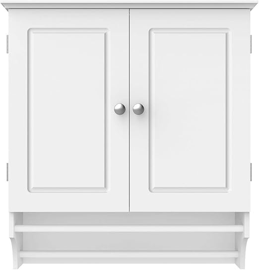 Yaheetech Bathroom Wall with 2 Towel Bars TwoDoor Wall Mount