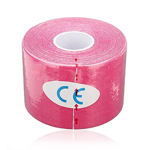 Sonline 1 Musculos Rollo Deportes Kinesiologia Cuidado de Fitness Atletico Salud Cinta 5M * 5CM - Rose Red
